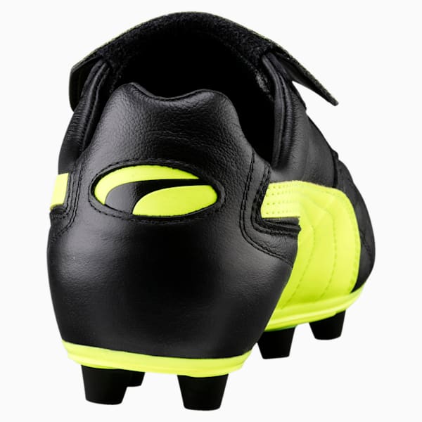 King Top Italian FG Men's Soccer Cleats, Puma Black-Safety Yellow-Gold, extralarge