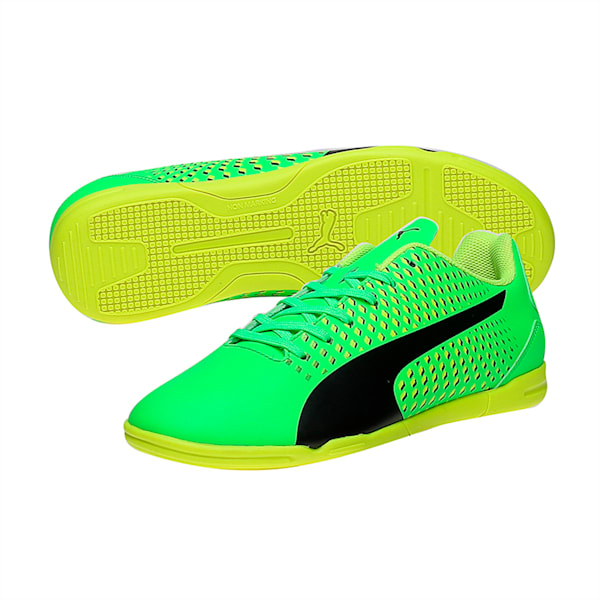 Adreno III IT Men's Indoor Court Shoes, Green Gecko-Puma Black-Safety Yellow, extralarge-IND