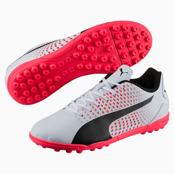 Adreno III TT Men's Football Boots, Puma White-Puma Black-Fiery Coral, extralarge-IND