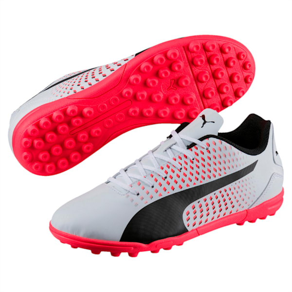 Adreno III TT Men's Football Boots, Puma White-Puma Black-Fiery Coral, extralarge-IND