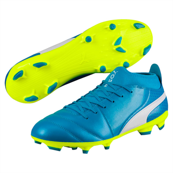 ONE 17.3 FG Men's Football Boots, Blue-White-Yellow, extralarge-IND