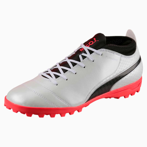 ONE 17.4 TT Men's Soccer Cleats, Puma White-Puma Black-Fiery Coral, extralarge