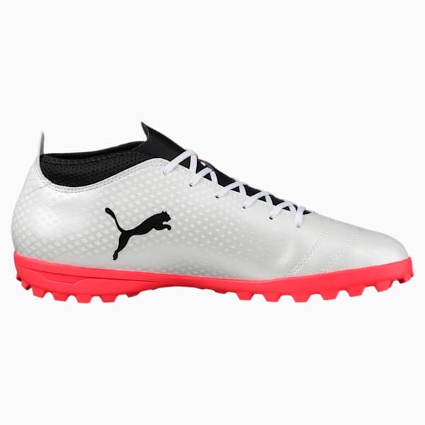 ONE 17.4 TT Men's Soccer Cleats, Puma White-Puma Black-Fiery Coral, extralarge