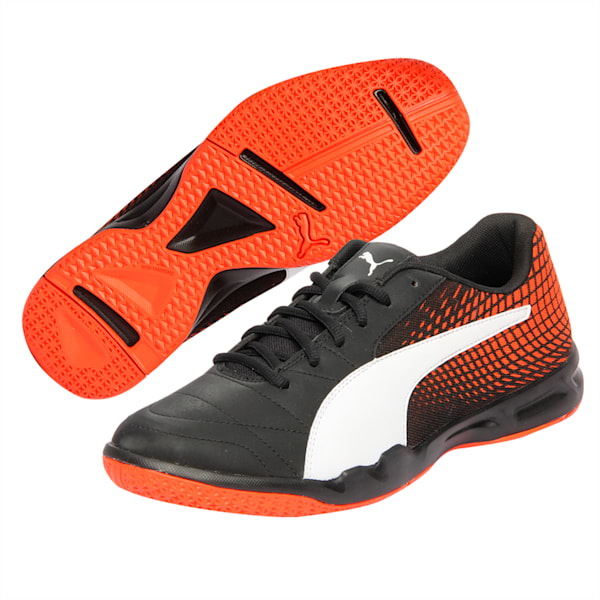 Veloz Indoor NG Training Shoes, Black-White-Cherry, extralarge-IND