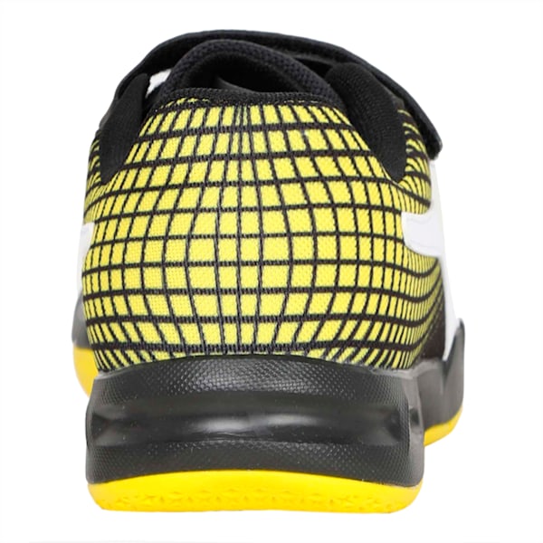 Veloz Indoor NG V Kids' Training Shoes, Black-White-Yellow, extralarge-IND