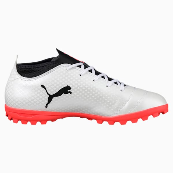 ONE 17.4 TT Kids' Football Boots, White-Black-Coral, extralarge-IND