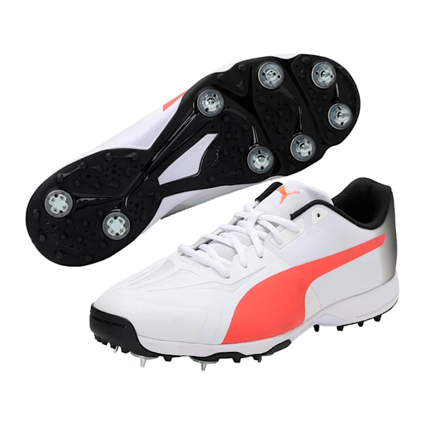 evoSPEED 360.1 Cricket Spike, White-Coral-Black, extralarge-IND