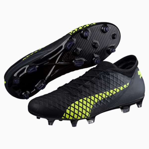 FUTURE 18.4 FG/AG Men's Football Boots, Puma Black-Fizzy Yellow-Asphalt, extralarge-IND