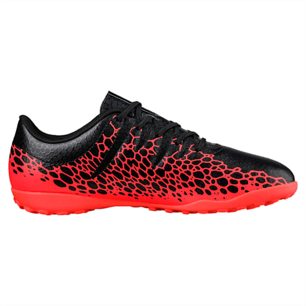 evoPOWER Vigor 4 Graphic TT Kids' Football Boots, Black-Silver-Fiery Coral, extralarge-IND