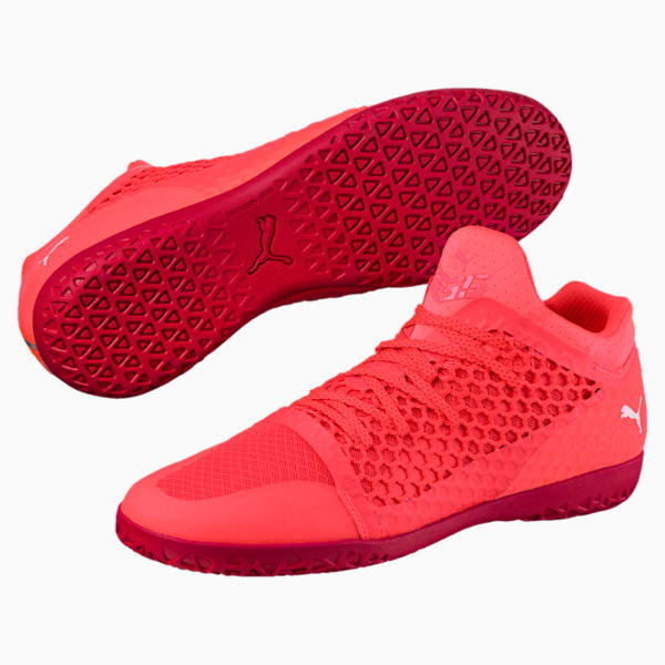 365 NETFIT CT Men's Court Football Boots, Coral-White-Toreador, extralarge-IND