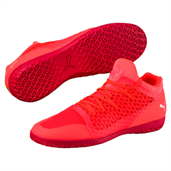 365 NETFIT CT Men's Court Football Boots, Coral-White-Toreador, extralarge-IND