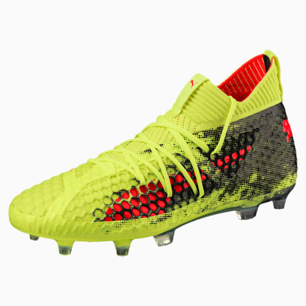 FUTURE 18.1 NETFIT FG/AG Men's Soccer Cleats, Yellow-Red-Black, extralarge