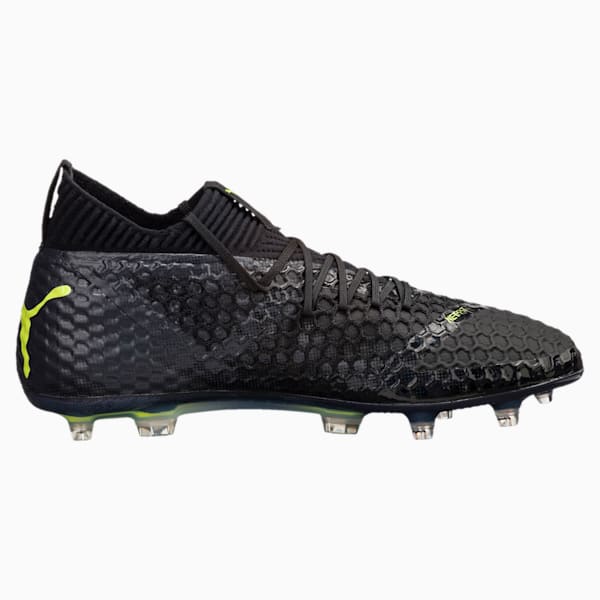 FUTURE 18.1 NETFIT FG/AG Men's Soccer Cleats, Puma Black-Fizzy Yellow-Asphalt, extralarge