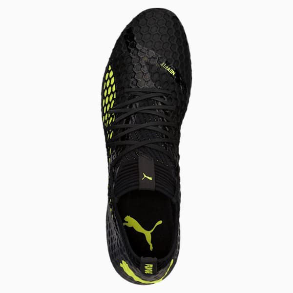 FUTURE 18.1 NETFIT FG/AG Men's Soccer Cleats, Puma Black-Fizzy Yellow-Asphalt, extralarge