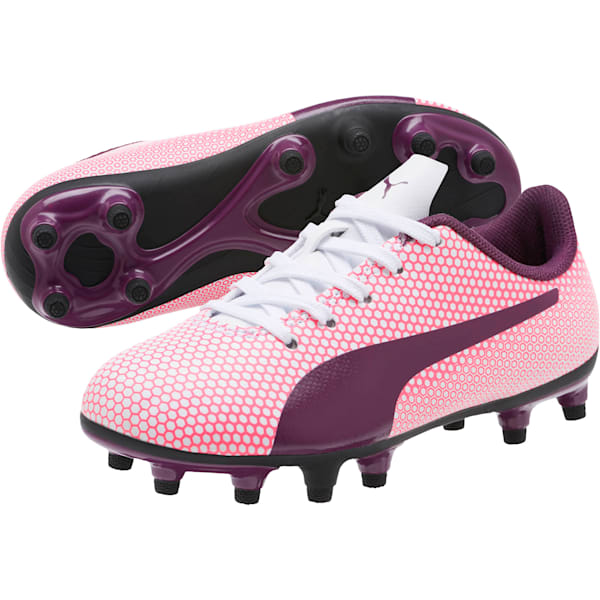 Spirit FG Soccer Cleats JR, White-Purple-Pink, extralarge