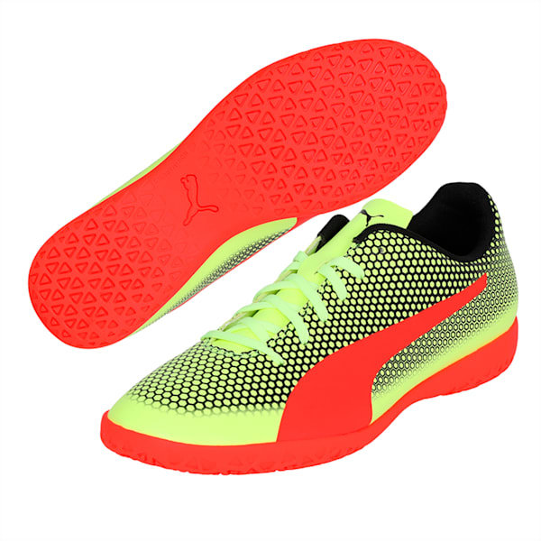 PUMA Spirit IT Indoor Court Shoes, Yellow-Red-Black, extralarge-IND