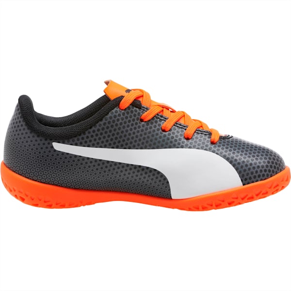 PUMA Spirit IT Soccer Shoes JR, Puma Black-Puma White-Shocking Orange, extralarge