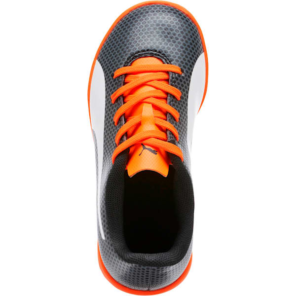 PUMA Spirit IT Soccer Shoes JR, Puma Black-Puma White-Shocking Orange, extralarge