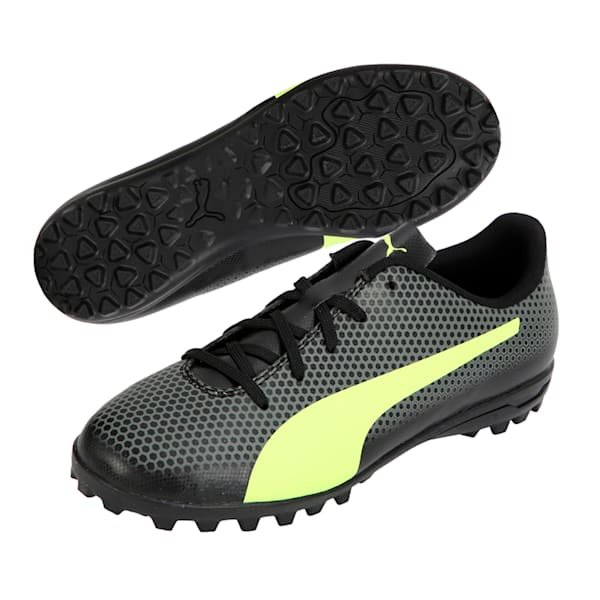 PUMA Spirit IT Jr Shoes, Black-Yellow-Gray, extralarge-IND