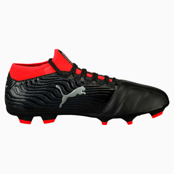 ONE 18.3 FG Men's Soccer Cleats, Puma Black-Puma Silver-Red Blast, extralarge