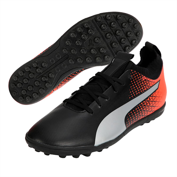 evoKNIT TT Men's Football Shoes, Puma Black-Puma Silver-Red Blast, extralarge-IND