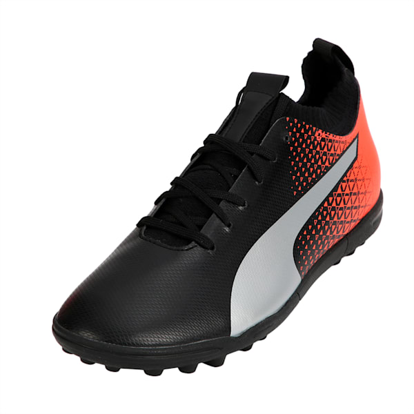 evoKNIT TT Men's Football Shoes, Puma Black-Puma Silver-Red Blast, extralarge-IND