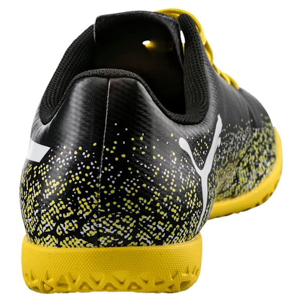 Truora IT Kids' Indoor Court Shoes, Black-White-Blazing Yellow, extralarge-IND