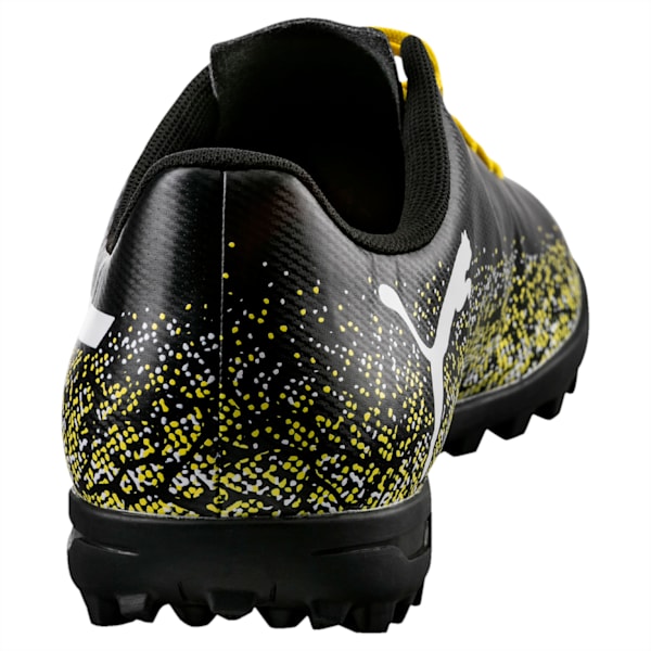 Truora TT Men's Football Boots, Black-White-Blazing Yellow, extralarge-IND