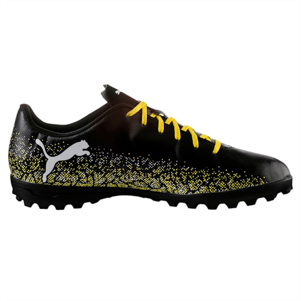 Truora TT Men's Football Boots, Black-White-Blazing Yellow, extralarge-IND