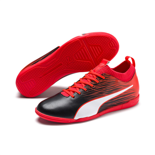 evoKNIT FBT II Men's Indoor Court Shoes, Black-Puma White-Nrgy Red, extralarge-IND