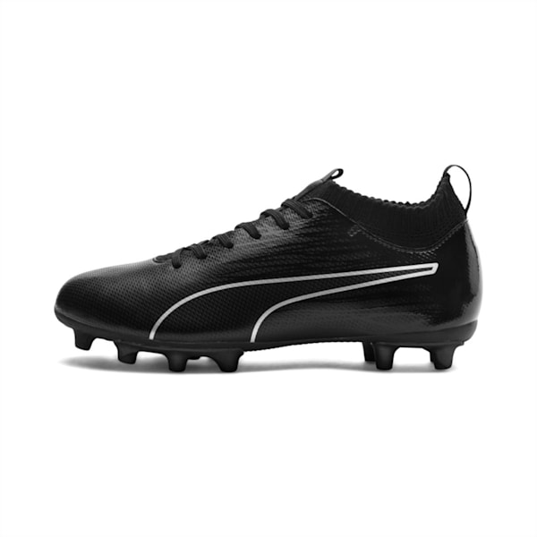 evoKN FTB II Youth Indoor Football Boots, Black-Black-Silver, extralarge-IND