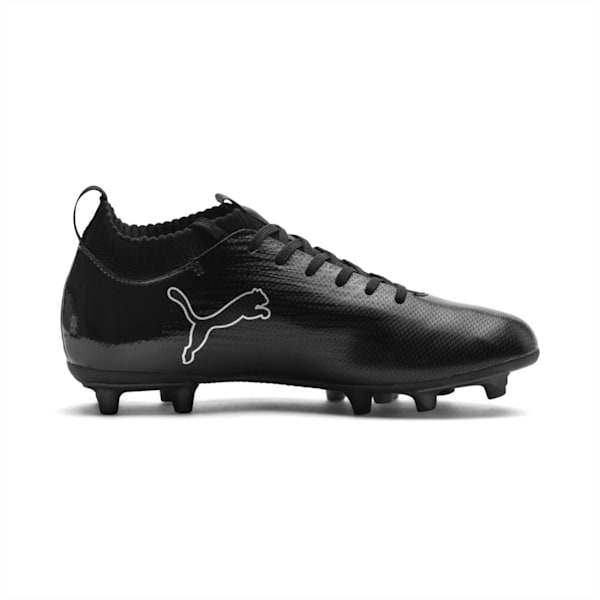 evoKN FTB II Youth Indoor Football Boots, Black-Black-Silver, extralarge-IND