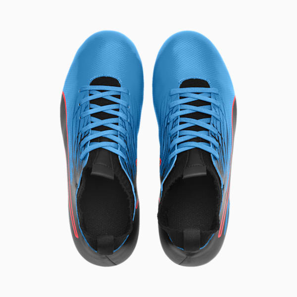 evoKN FTB II Youth Indoor Football Boots, Bleu Azur-Red Blast-Black, extralarge-AUS