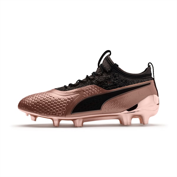 PUMA ONE 1 GLO FG/AG Men's Soccer Cleats, Rose Gold-Puma Black, extralarge
