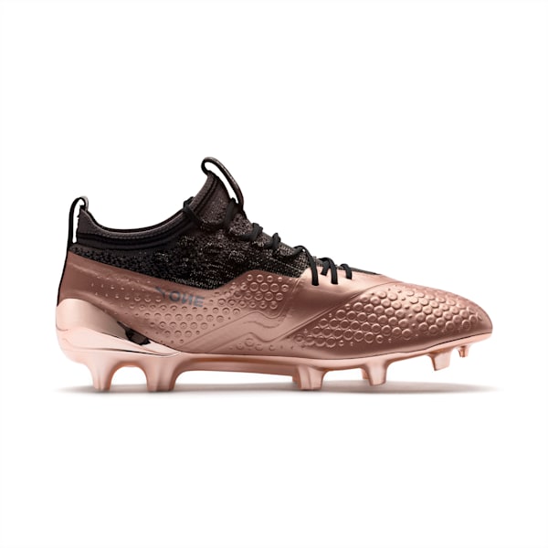 PUMA ONE 1 GLO FG/AG Men's Soccer Cleats, Rose Gold-Puma Black, extralarge