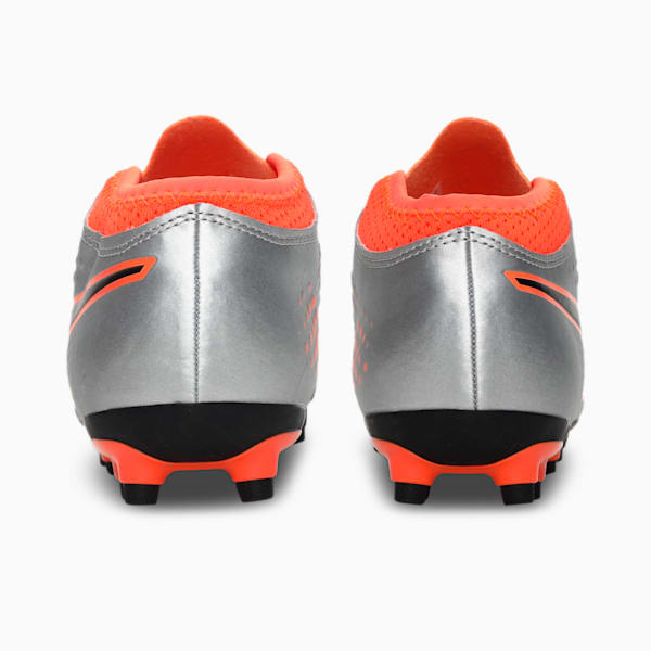 PUMA ONE 4 Synthetic FG Kids' Football Boots, Silver-Orange-Black, extralarge-IND