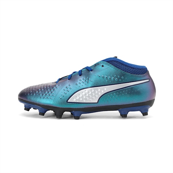 PUMA ONE 4 Synthetic FG Kids' Football Boots, Sodalite Blue-silver-peacoat, extralarge-IND