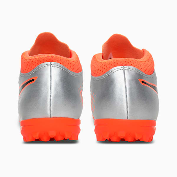 PUMA ONE 4 Synthetic Youth Football Shoes, Silver-Orange-Black, extralarge-IND