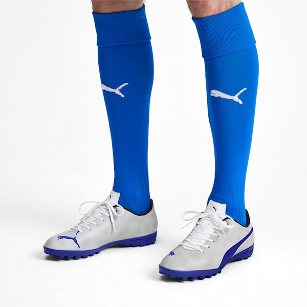 Rapido TT Men’s Soccer Cleats, Puma White-Royal Blue-Light Gray, extralarge
