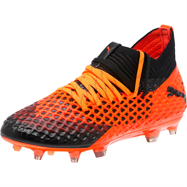 FUTURE 2.1 NETFIT FG/AG Soccer Cleats JR, Puma Black-Shocking Orange, extralarge