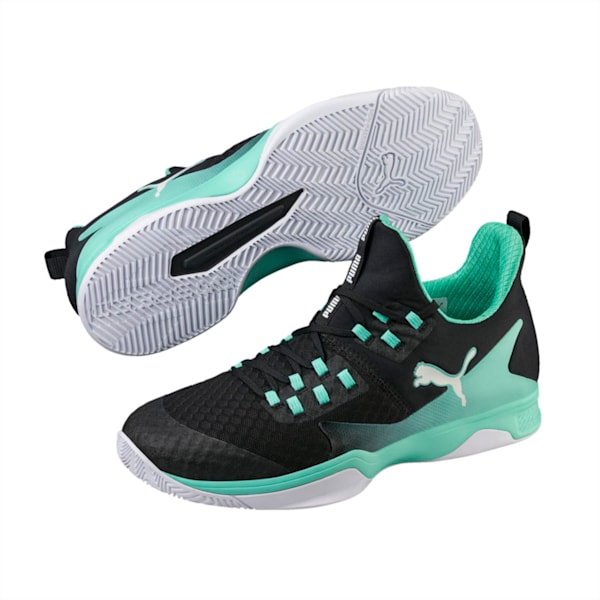 Rise XT 3 Indoor Teamsport Shoes, Puma Black-Biscay Green-Puma White, extralarge-IND