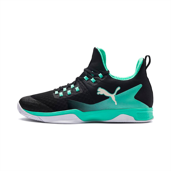 Rise XT 3 Indoor Teamsport Shoes, Puma Black-Biscay Green-Puma White, extralarge-IND