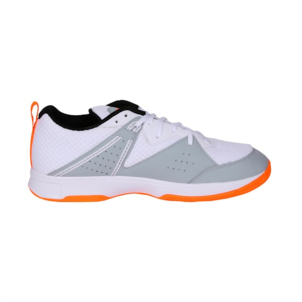 PUMA Stoker.18 Indoor Training Shoes, Puma White-Quarry-Shocking Orange, extralarge-IND