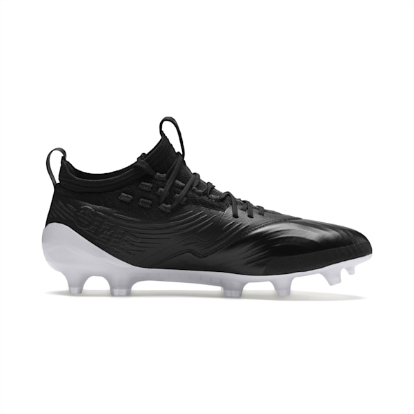 PUMA ONE 19.1 evoKN FG/AG Men's Football Boots, Puma Black-Puma Black-White, extralarge