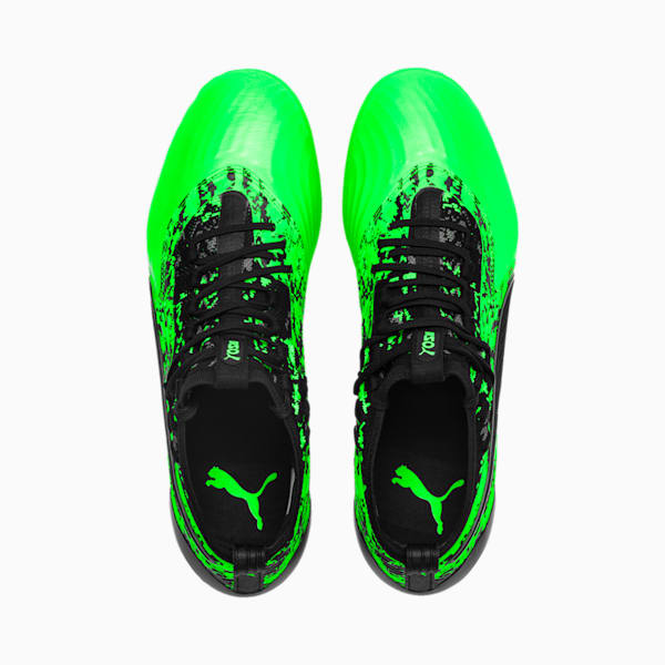 PUMA ONE 19.1 evoKNIT FG/AG Men's Football Boots, Green Gecko-Black-Gray