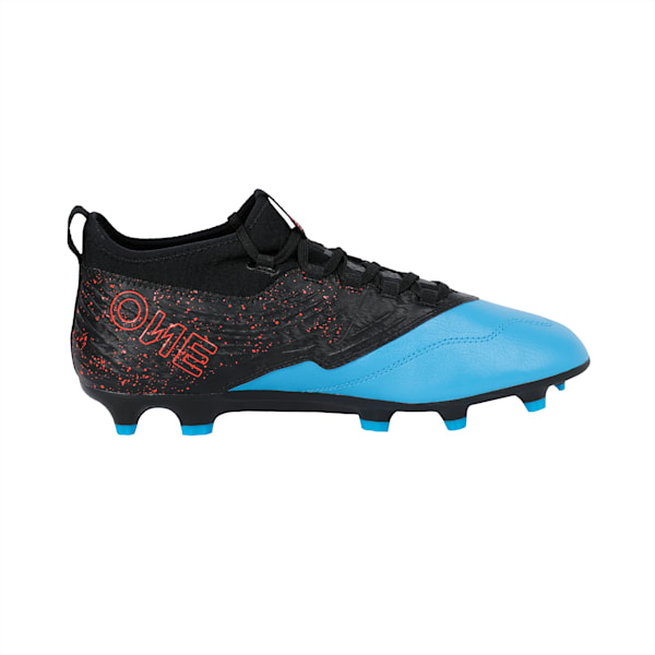 PUMA ONE 19.3 FG/AG Men's Football Boots, Bleu Azur-Red Blast-Black, extralarge-IND
