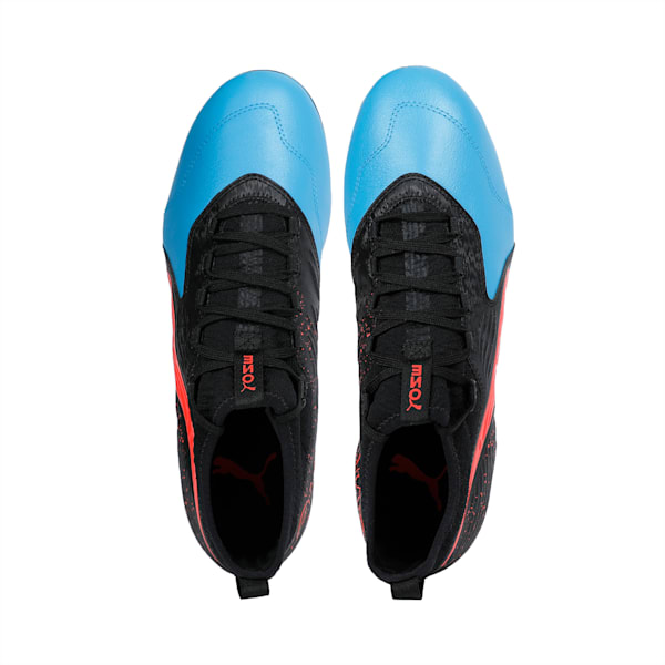 PUMA ONE 19.3 FG/AG Men's Football Boots, Bleu Azur-Red Blast-Black, extralarge-IND