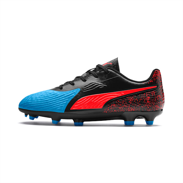 PUMA ONE 19.4 FG/AG Youth Football Boots, Bleu Azur-Red Blast-Black, extralarge-IND