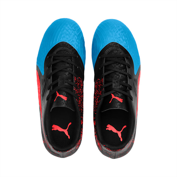 PUMA ONE 19.4 FG/AG Youth Football Boots, Bleu Azur-Red Blast-Black, extralarge-IND