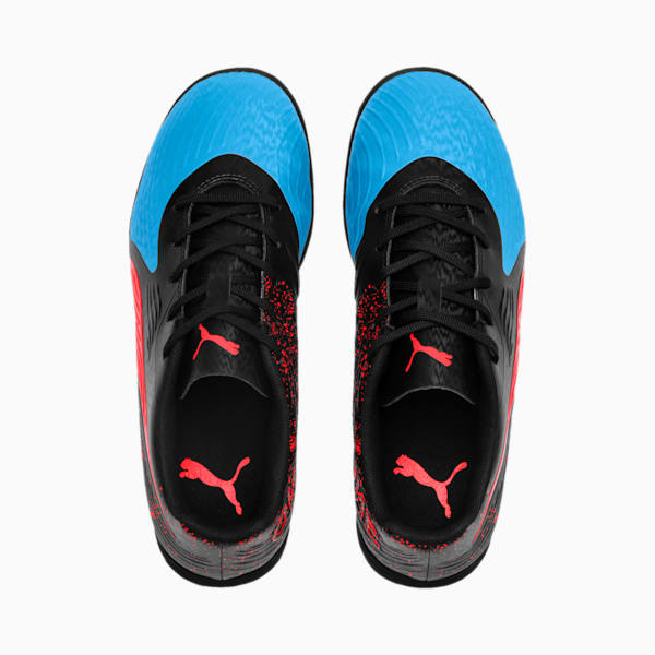 PUMA ONE 19.4 TT Soccer Shoes JR, Bleu Azur-Red Blast-Black, extralarge